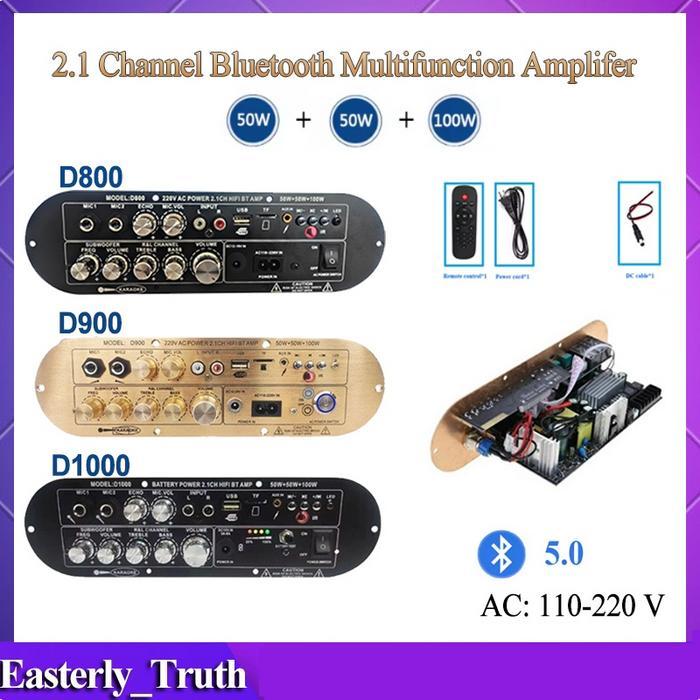D900/D800/D1000 High-Power Subwoofer BT Bluetooth Digital Amplifier Board 2.1 Channel 12V