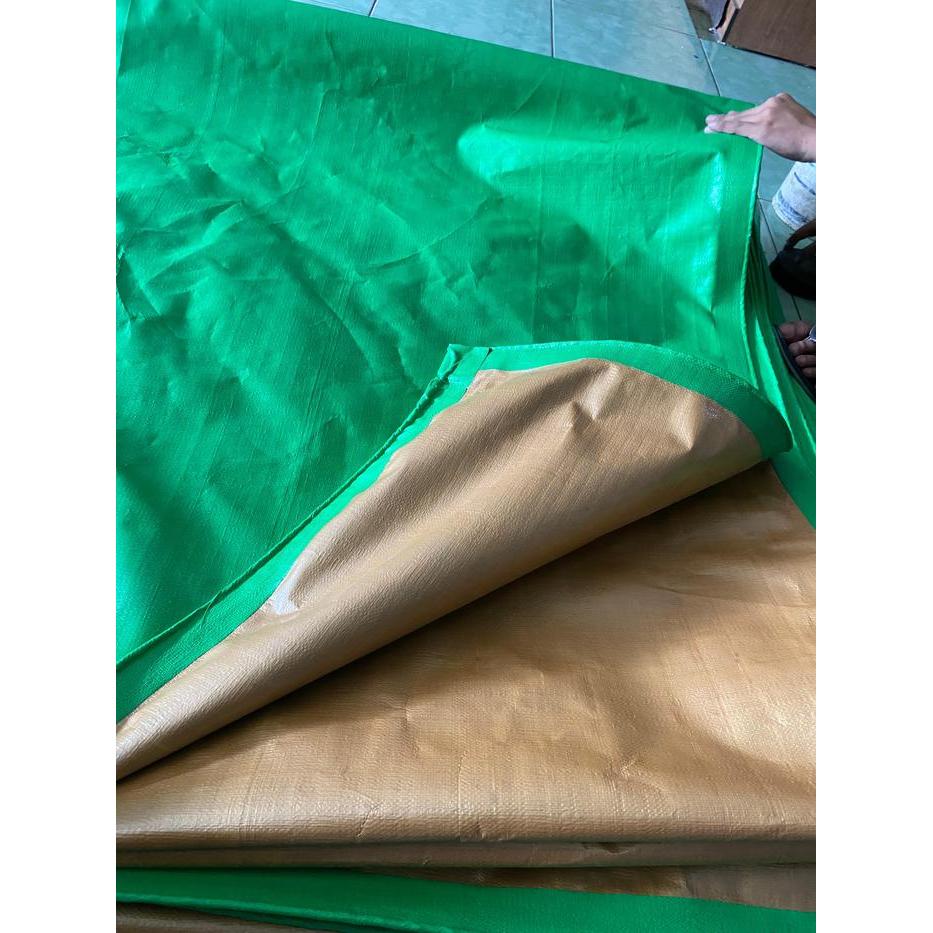 Terpal A20 6x12 UV KOREA Import, terpal terop terpal jemuran terpal kolam terpal truk dll Gold Hijau