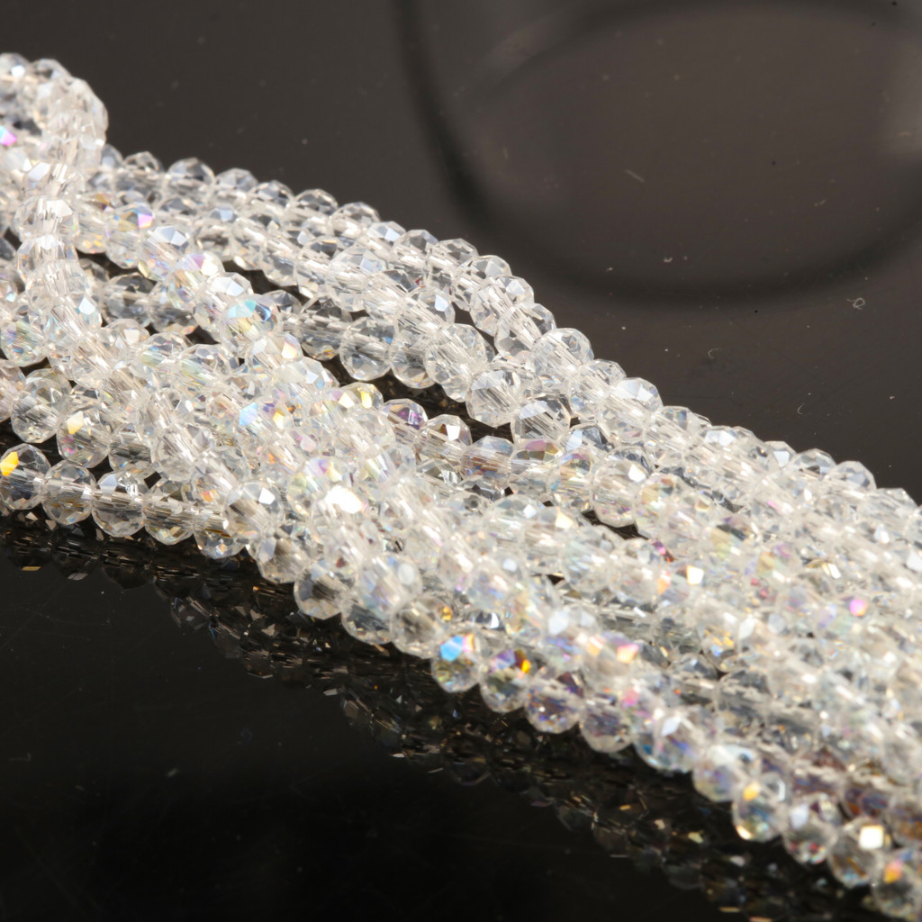 New 4mm 6mm Rondelle Austria Crystal Beads Faceted Glass Beads Loose Spacer Beads for DIY Bracelet