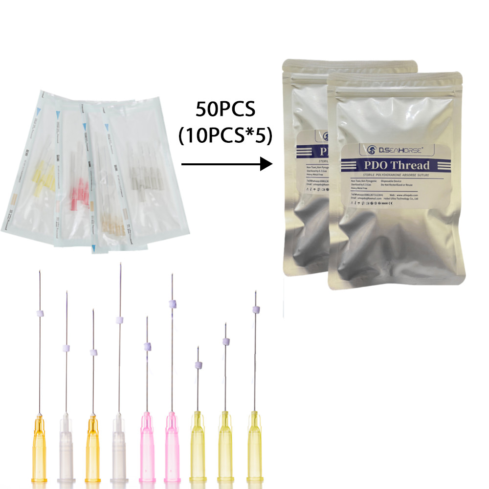 20Pcs Sterile Pdo Thread Mono Sutures With Needle Absorbable Cheek Cog Thread Package Pdo Beauty