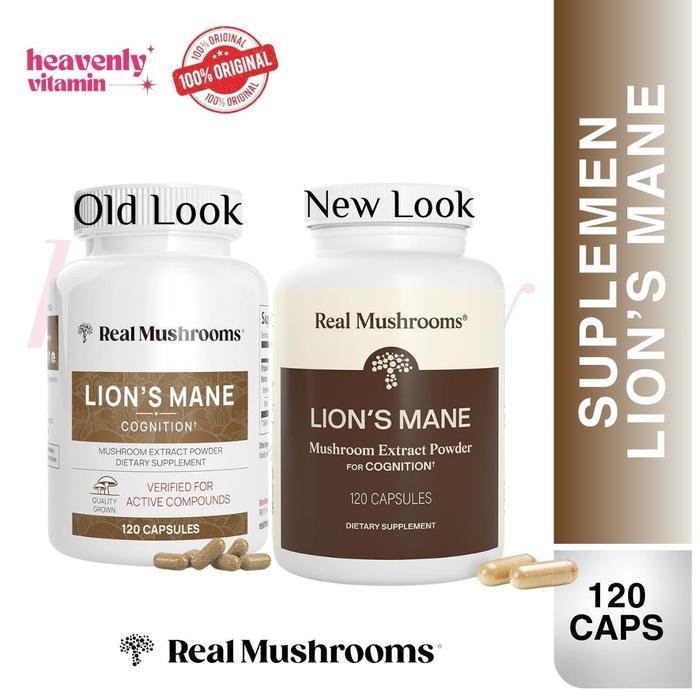 Real Mushrooms Lion's Mane Cognition, Mushroom Extract Powder-120 Caps