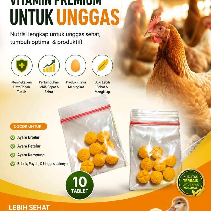 EXSI VITAMIN C UNTUK BURUNG DAN UNGGAS LAINNYA ISI 150 BUTIR NUTRISI LENGKAP UNTUK UNGGAS SEHAT