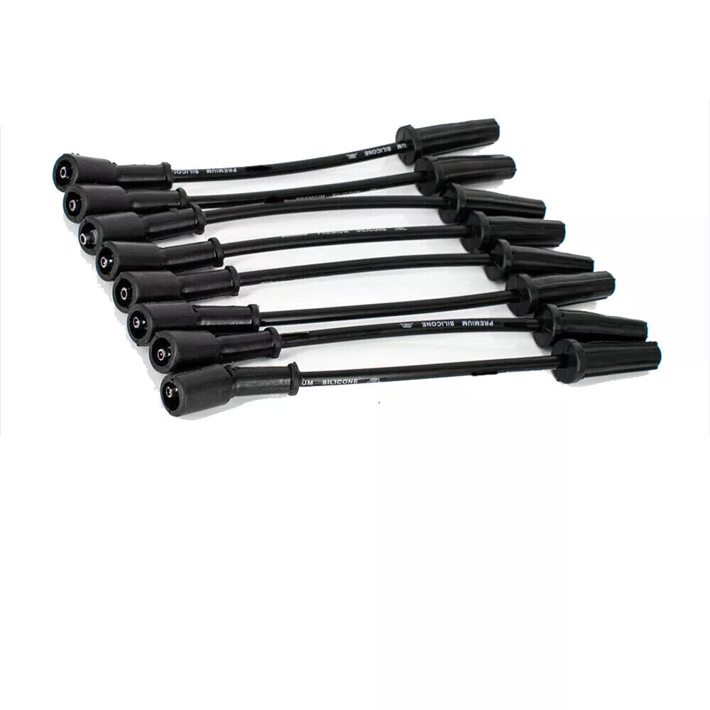 8X SPARK PLUGS AND WIRES SET FOR GMC CHEVY TAHOE HUMMER 5.3 6.0 V8 9748HH 41-962