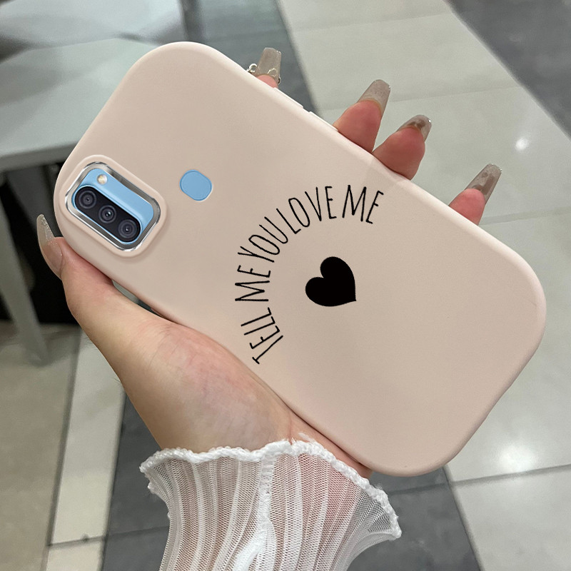 Casing Hp Untuk Samsung Galaxy A11 M11 Case Simple love heart Kasing  silikon Cesing gelombang Softc