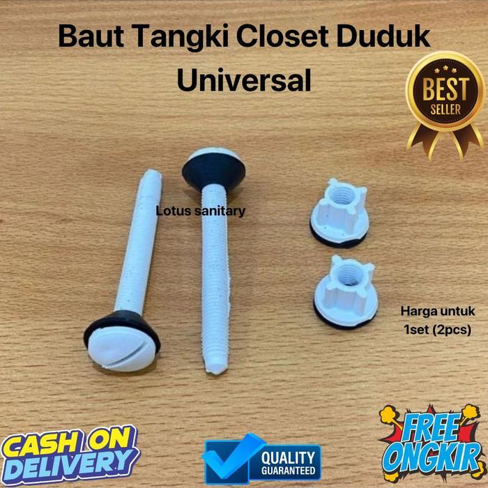 NEW baut tangki closet duduk universal / breket mur plastik kloset part