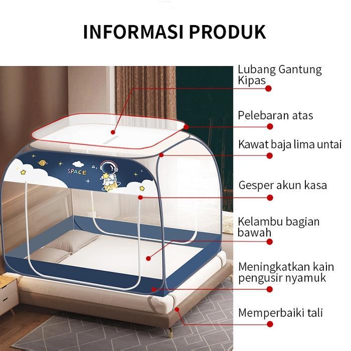 Mosquito Net Portable Kelambu Lipat Kelambu Tempat Tidur Dewasa Anti