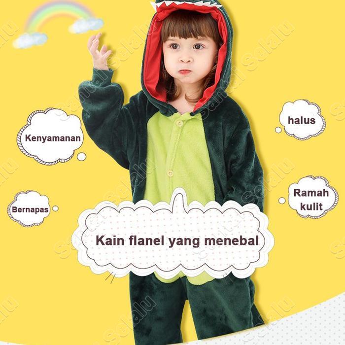 NEW Kostum Onesie Kigurumi Kartun anak anak Dewasa: Dino, Unicorn.cow, stitch Piyama Cosplay Bahan