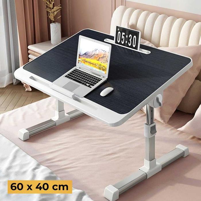 Meja Lipat Laptop Belajar Foldable Bed Table Adjustable Tinggi 27-40cm
