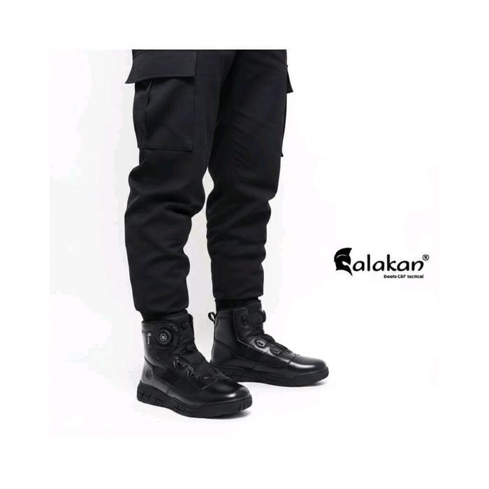 Sepatu PDL Angkle Boots Model Lantas Polri Kulit Original Caanggo Military
