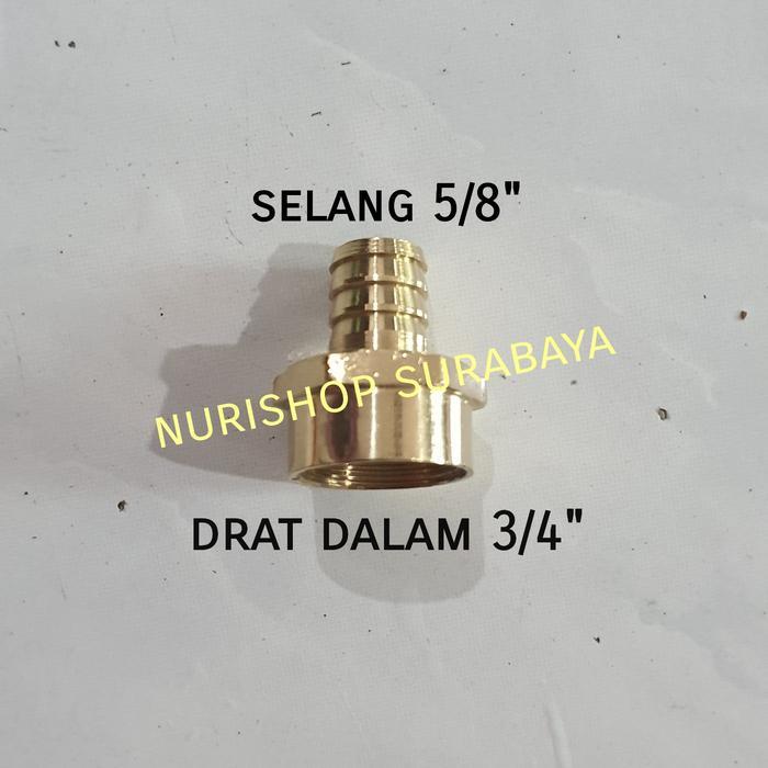 OBRAL Neple Selang/ Nepel/ Sambungan Selang Kuningan drat dalam 5/8 x 3/4