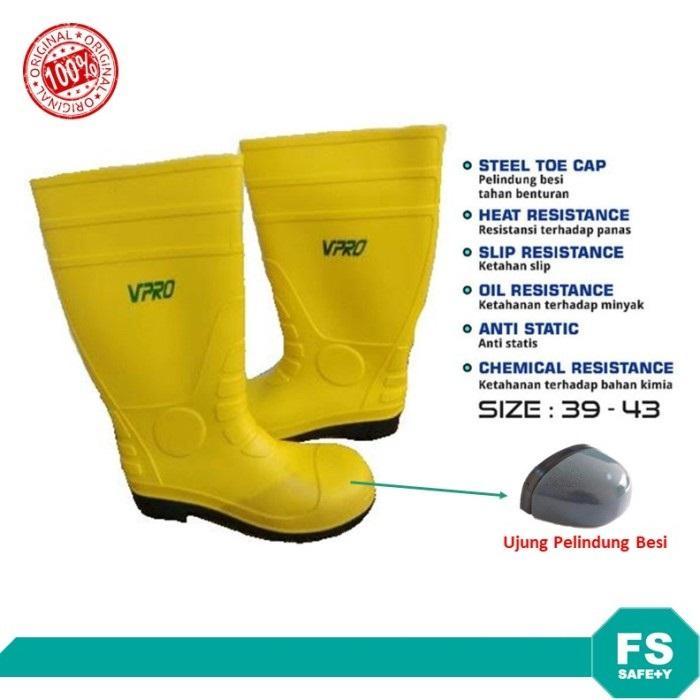 Safety Boot Karet Sepatu Safety Boot Karet Kuning Rubber Boots Proyek - 39