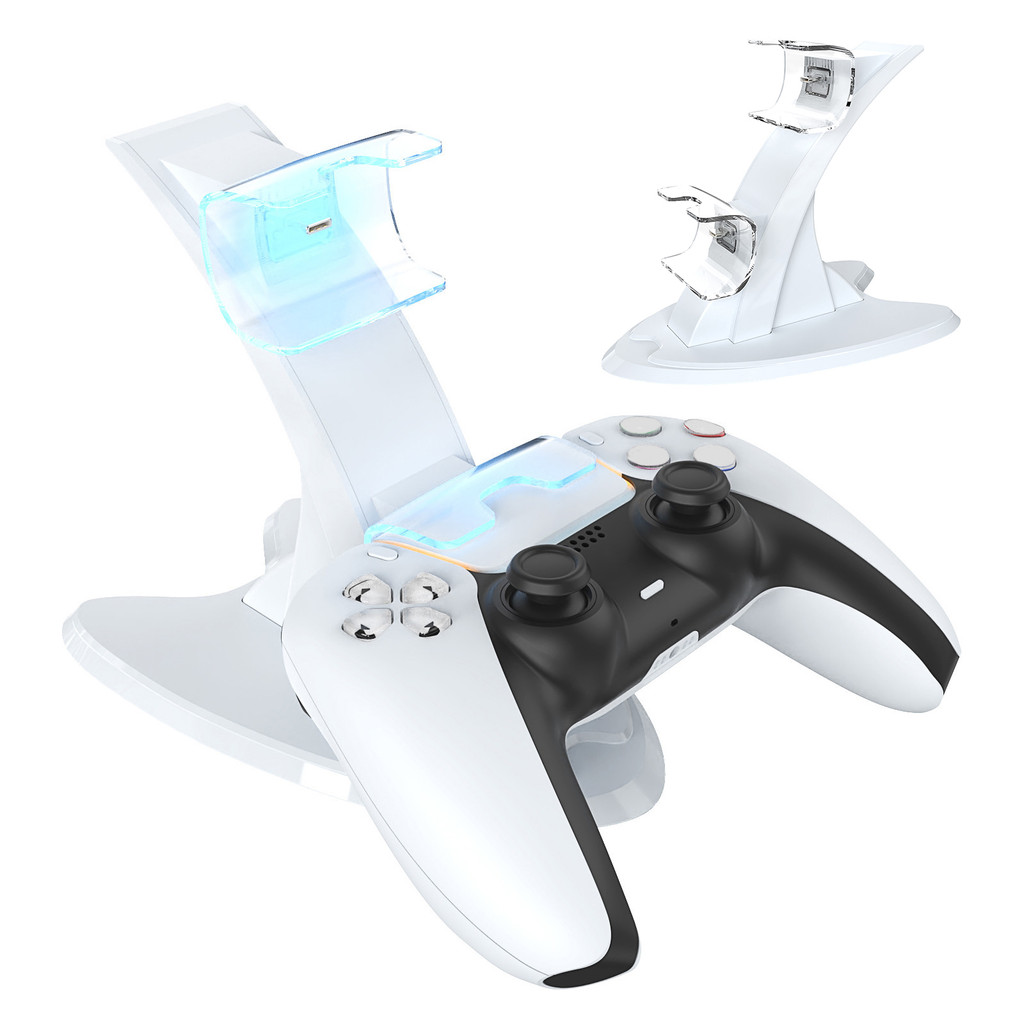 For PS 5 Portable Controller Charging Dock Type-C Gamepad Dual Fast Charger Indicator Light Gamepad