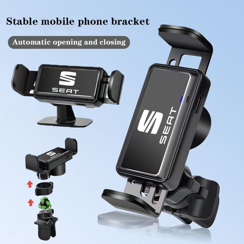 Car Phone Holder Stand Electric Intelligent Induction Navigate For Seat Leon Ibiza Alhambra Exeo