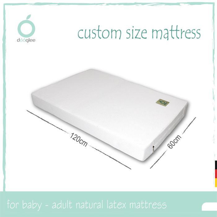 Kasur Latex Bayi 120x60x5 cm dengan Balutan Kain Rajut Serat Bambu Sejuk dan Nyaman