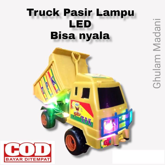 Mainan mobil truk lampu led / mobil mobilan truk pasir kecil / mobil truk tpk / mainan anak mobil