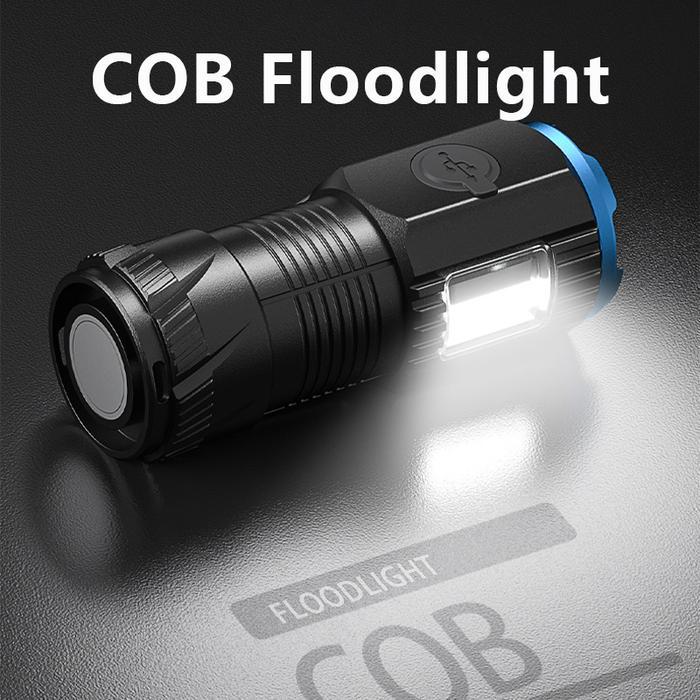 NEW Senter Smiling Shark SD1026 SmilingShark SD 1026 Senter Mini 3x LED T20 Keychain Magnet Type-C