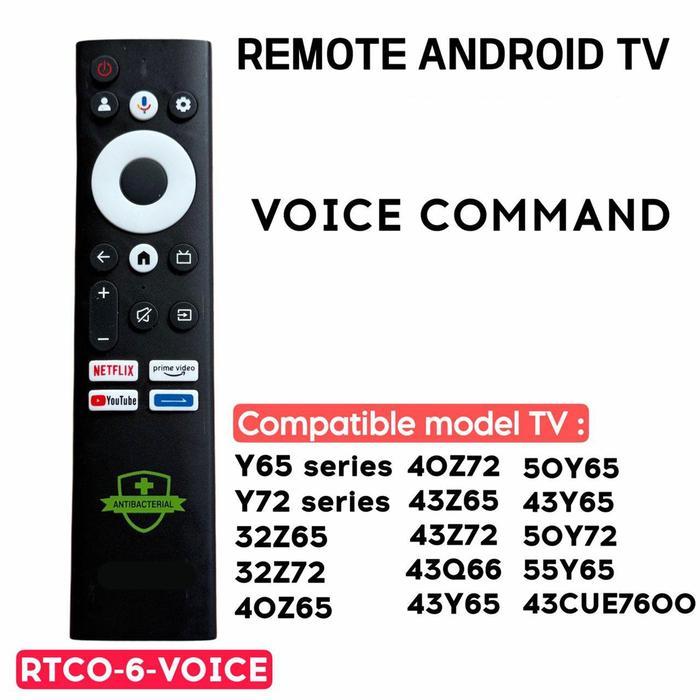 Remote Tv Smart Android Y65 Y72 32Z65 32Z72 40Z65 40Z72 43Z65 43Z72 43Q66 43Y65 50Y65 43Y65 50Y72