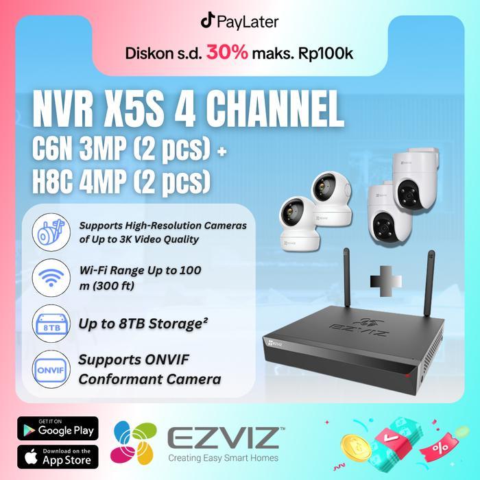 [PROMO BUNDLE] EZVIZ X5S 4W (1) + C6N 3MP (2) + H8C 4MP (2)
