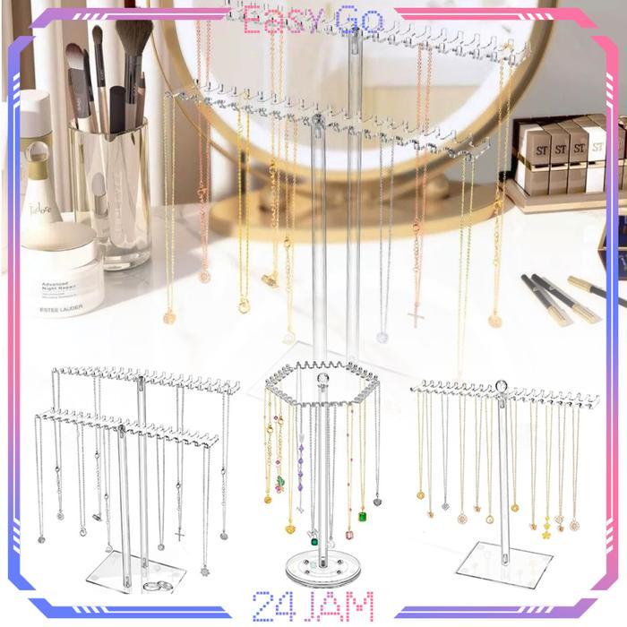 Display Kalung Putar Tempat Perhiasan Kalung Tempat Gelang Perhiasan Rak Kalung Gantung Display
