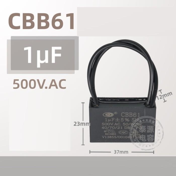 Promo Kapasitor Cbb61 1Uf - 13Uf 500V Untuk Kipas Industri - 1Uf Terlaris