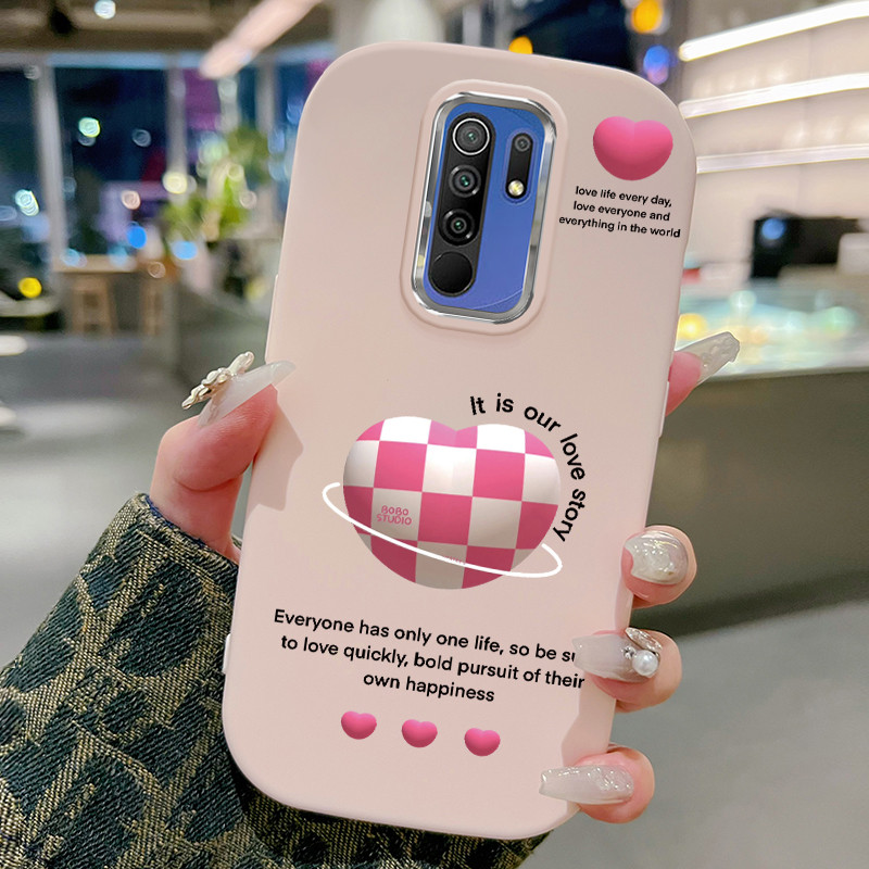 Casing Hp Untuk Xiaomi Redmi 9 9 Prime 9A 9C NFC 10A 9T POCO C31 C3 M2 Case Hati papan catur Kasing 