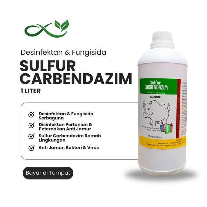 ` Sulfur Carbendazim Cap Badak 1 Liter Desinfektan & Fungisida Multifungsi Ramah Lingkungan