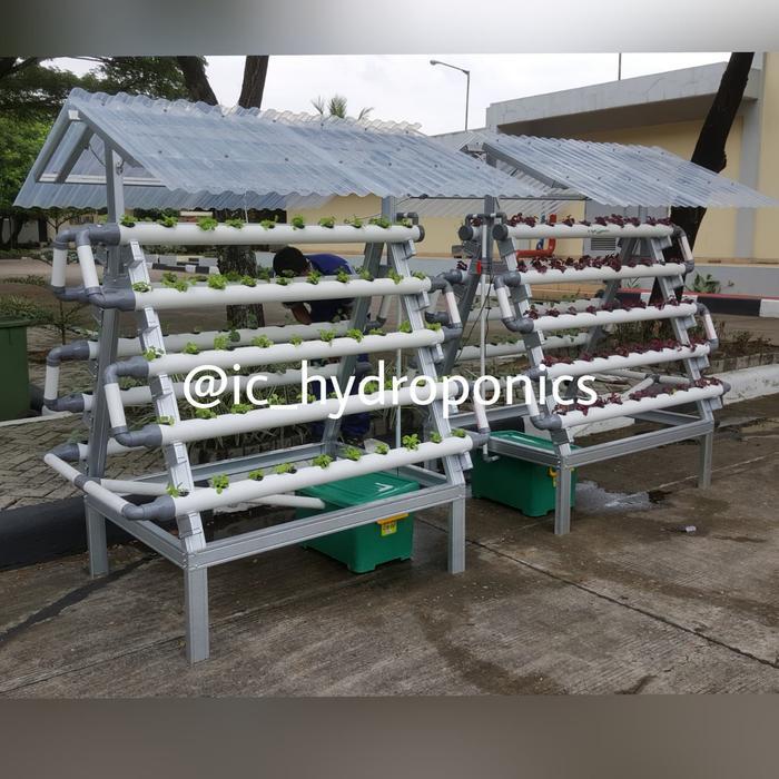 Jual Rugi Kit Hidroponik Nft / Dft 100 Lubang Rangka Baja Ringan Fullset