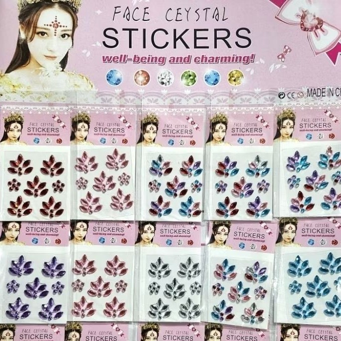 stiker mute wajah / sticker wajah / stiker tempel Sticker Wajah Face Stickers Diamond Timbul Aksesor