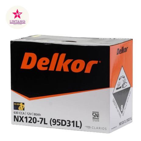 Aki Delkor NX120-7L untuk mobil Mitsubishi Strada GLS Double Cabin, Pajero Dakar, Pajero Sport,
