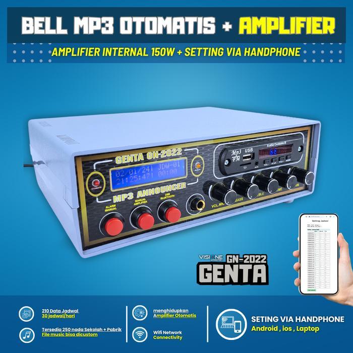 BEL Sekolah Otomatis MP3 / Bel pabrik dengan ampli internal Set via HP