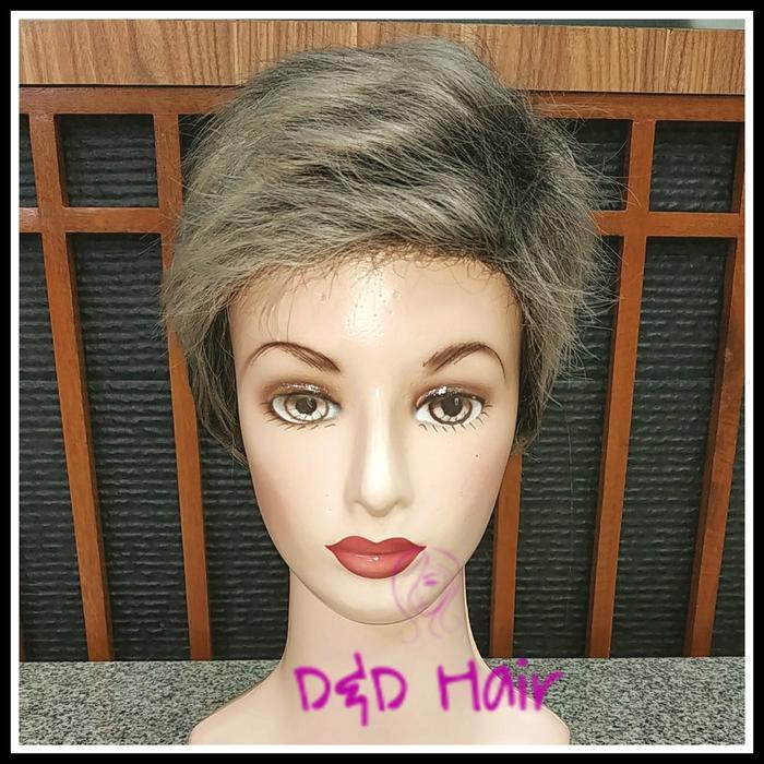 TERLARIS Wig Rambut - Wig Wanita - Wig Nenek - D&D001 - Grey - Wig Uban