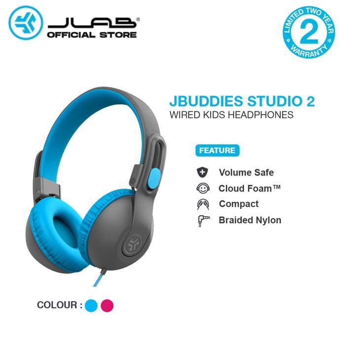 Jete Studio - Jbuddies Studio 2 Kids Wired Headphone Headset Anak Cewek Cowok Pink Biru