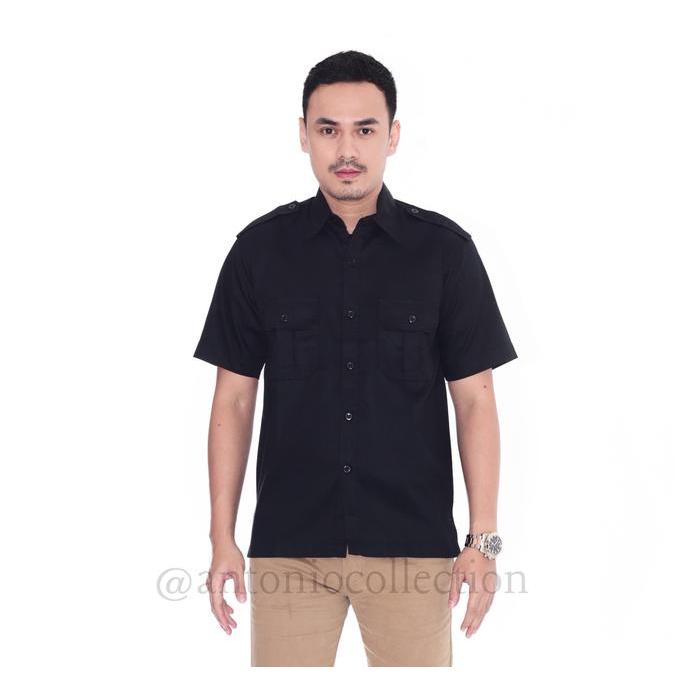 TERLARIS Baju PNS Hitam Lengan Pendek , Baju PDH Hitam , Baju ASN Hitam , Kemeja Lapangan PDL Hitam
