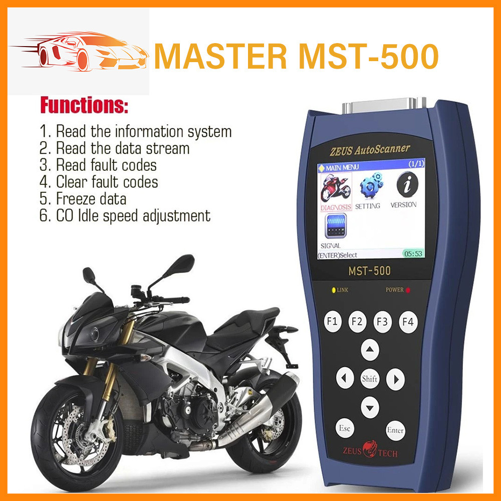 2024 Newest MASTER MST-500 MST500 Handheld Motorcycle Diagnostic Tool  Read Clear OBD Scanner Fault 