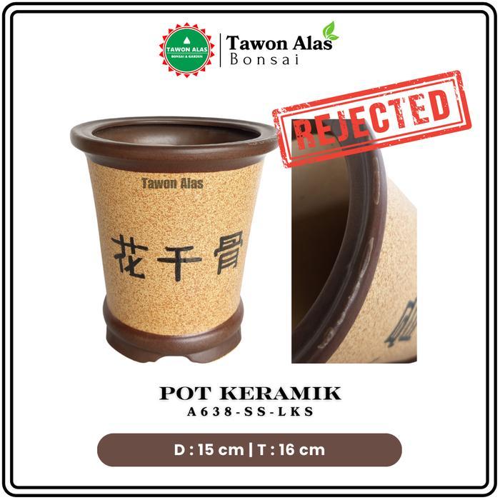 Josjismatt_ Pot Bonsai Keramik Tinggi Bundar