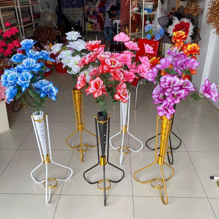 [TANPA POT] Bunga Artificial Gloria Mekar 18 Kuntum Dekorasi Hiasan Pernikahan Seserahan