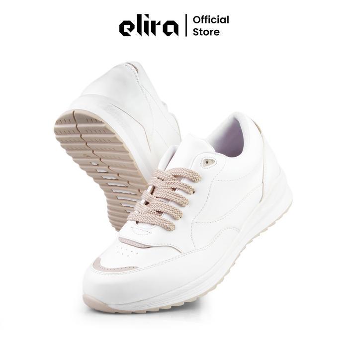ELIRA Sepatu Sneakers Kasual Wanita FREYA Cream Pink White Casual Shoes Women - Freya Cream White, 3