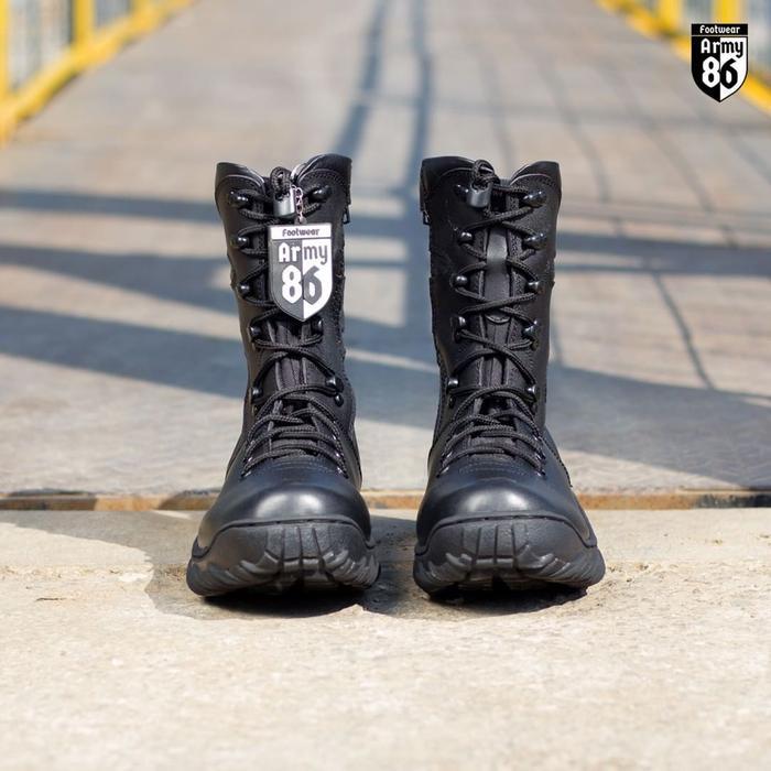 Army86 Sepatu PDL ORION Boots Polri TNI Security satpam Riding hiking kulit asli Original boots