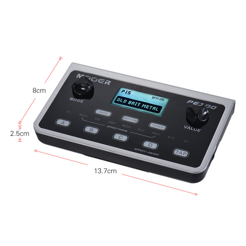 MOOER PE100 Portable Multi-effects Processor Guitar Effect Pedal 39 Effects 40 Drum Patterns 10