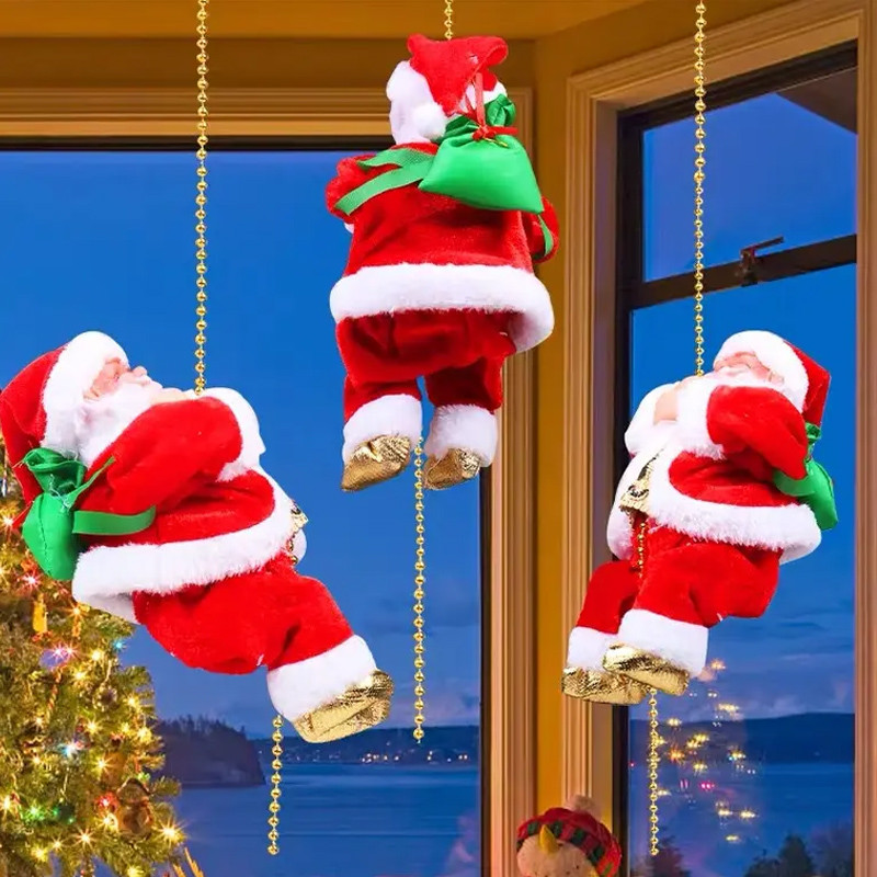 Children's Gifts Cute Style Electric Climbing Santa Claus Christmas Santa Claus Musical Climbing