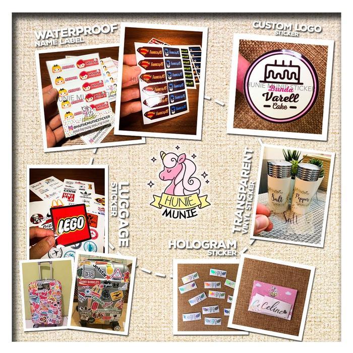 Sticker Label Nama Custom - Cute Rainbow (100Pcs+) Terlaris
