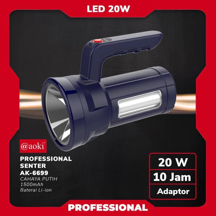 Senter Multifungsi 20W+10W Baterai lhitium li-po AOKI AK-6699