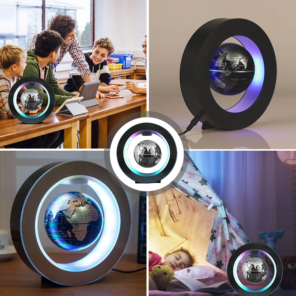Levitating Lamp Magnetic Levitation Globe LED World Map Electronic Antigravity Lamp Educational Toys