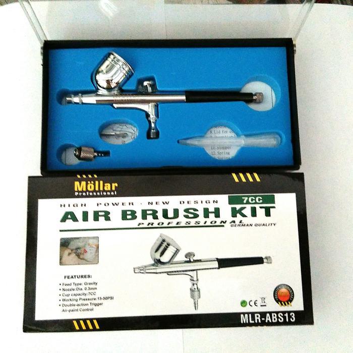 Air Brush Kit Pen Brush Mollar Double Action Trigger Nozzle 0.3Mm