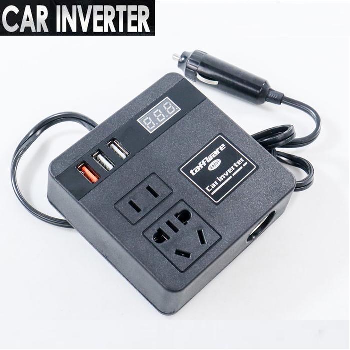 Car Power Inverter 3 USB Port 1 Socket Listrik Mobil Fortuner