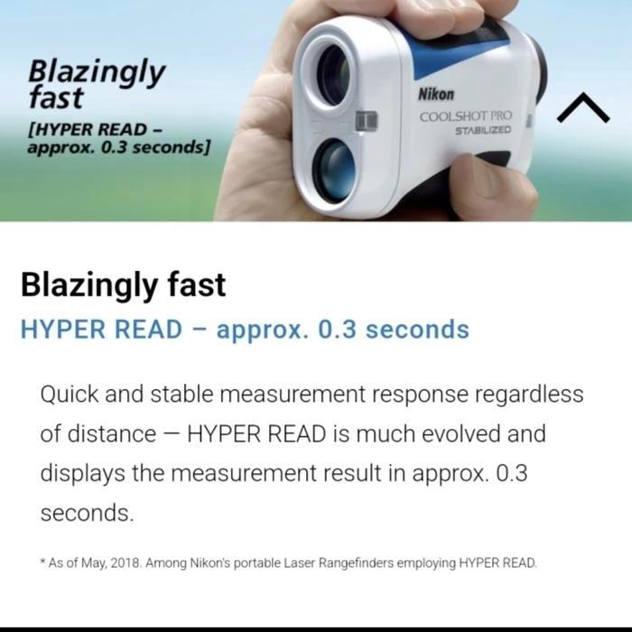 NikonGolf COOLSHOT PRO II Stabilized Rangefinder 1200 Yd OLED Display Dengan Hyper Read & Dual