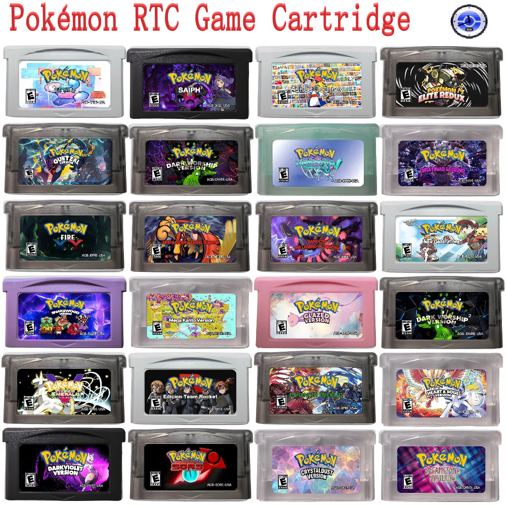 GBA English Game Cartridge ,RTC Pokmon Series Game Cartridge, Light Platinum Fire XYDark Worship2GBA