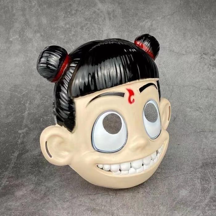 Topeng Karakter Nezha Aksesori Cosplay Makeup Mainan Kartun Periferal Film Populer Hadiah Unik