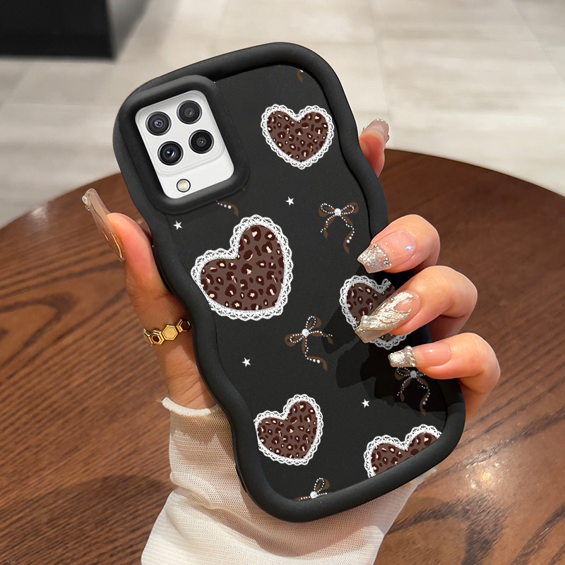 Casing HP Untuk Samsung A22 M22 M32 Case Leopard print heart Kasing silikon Cesing Mudah digenggam S