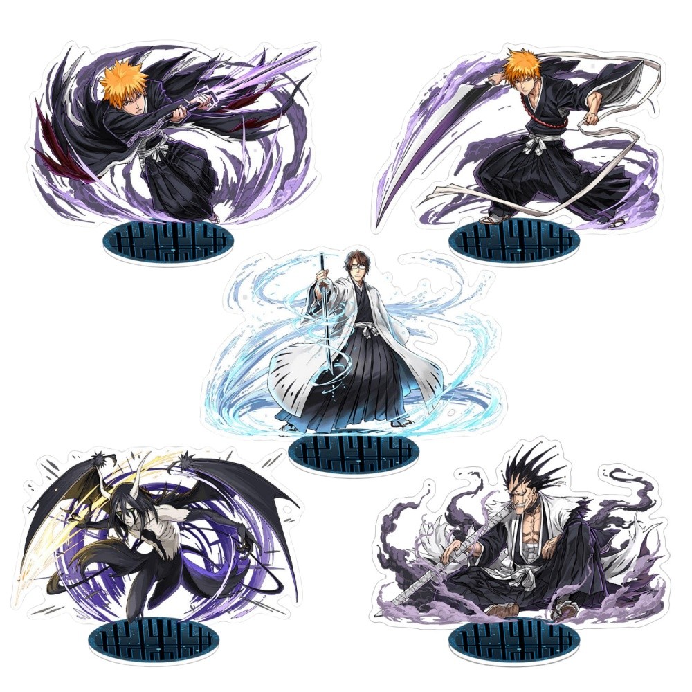 Hot Anime BLEACH HDFigures Kurosaki Ichigo Inoue Orihime Ishida Uryuu Acrylic Keychain Standing